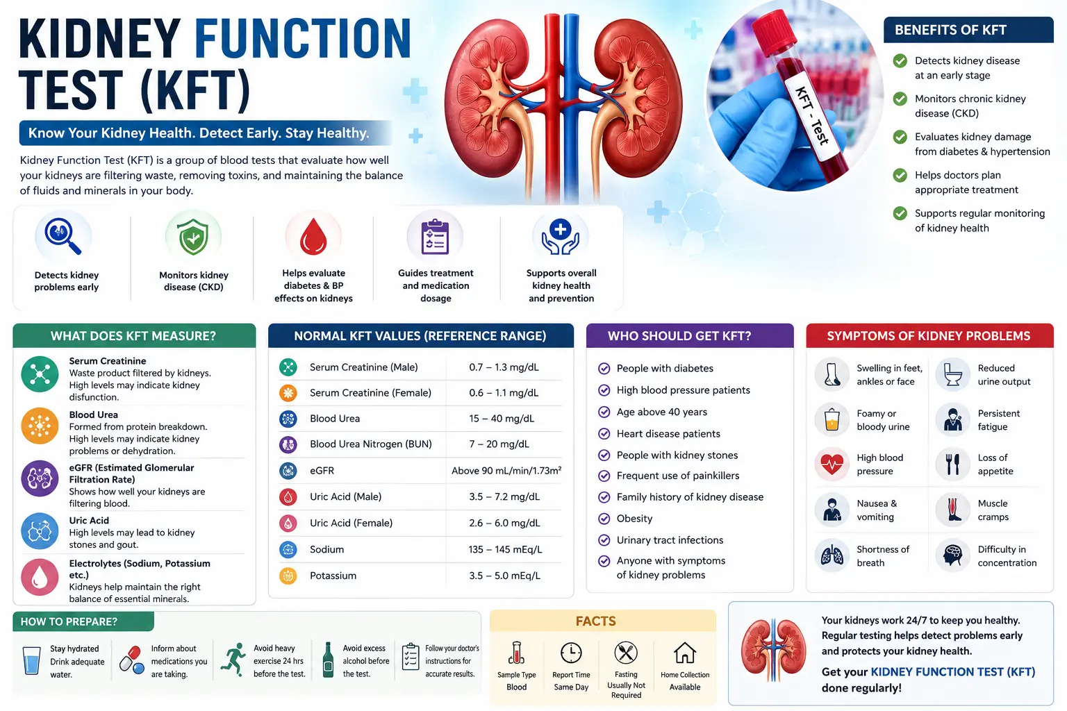 Kidney Function Test (KFT): Creatinine, Urea, eGFR, Normal Range & Kidney Health Guide