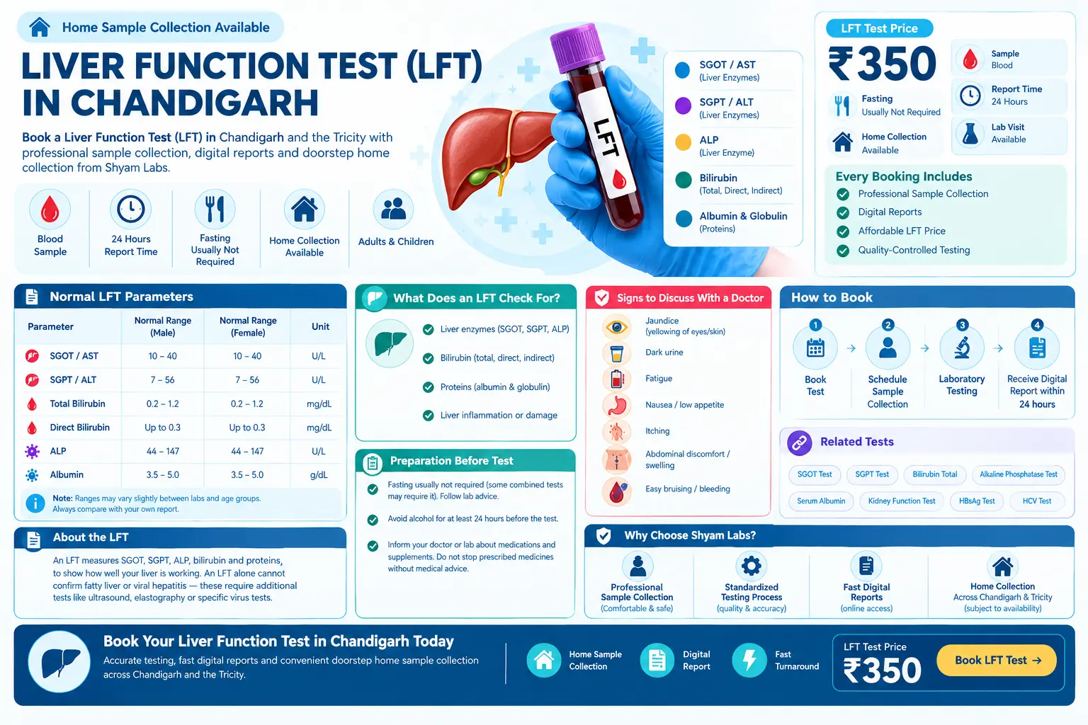 Liver Function Test (LFT) - SGOT, SGPT, Bilirubin in Chandigarh